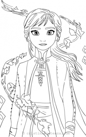 Anna from Frozen 2 Coloring Pages - Cristina Picteaza.com in 2020 | Disney  princess coloring pages, Elsa coloring pages, Cute coloring pages