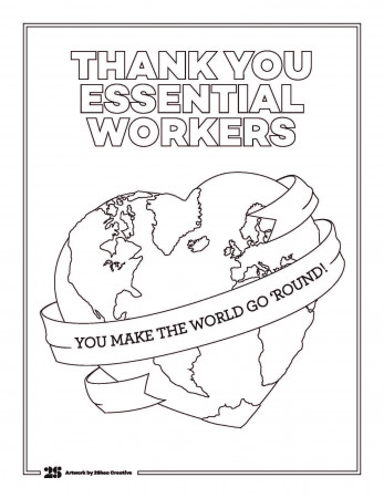 We created this coloring page to show our gratitude for all the essential  workers that continue to m… | Coloring pages, Coloring for kids free,  Printables free kids