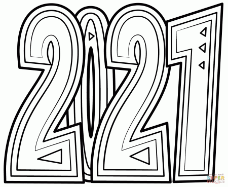 2021 Doodle coloring page | Free Printable Coloring Pages