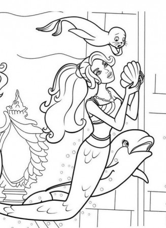 Coloring page Barbie mermaid - Coloring ...