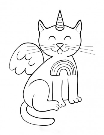 Unicorn Cat with wings Coloring Pages - Unicorn Cat Coloring Pages - Coloring  Pages For Kids And Adults