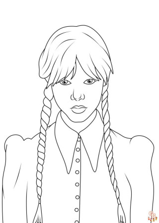 Wednesday Addams coloring pages for kids - GBcolorare