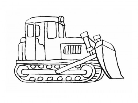 Easy Bulldozer Coloring Page - Free Printable Coloring Pages for Kids