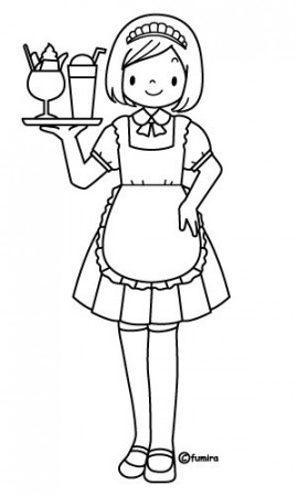 waitress free coloring pages | Coloring Pages