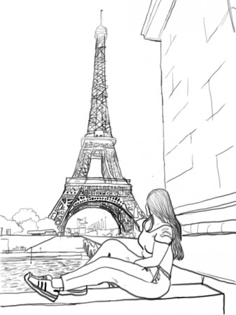 Girl In Paris Drawing at GetDrawings | Free download