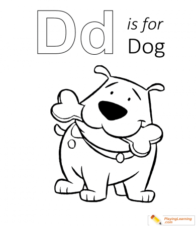 D Is For Dog 02 Coloring Page | Free D Is For Dog Coloring Page