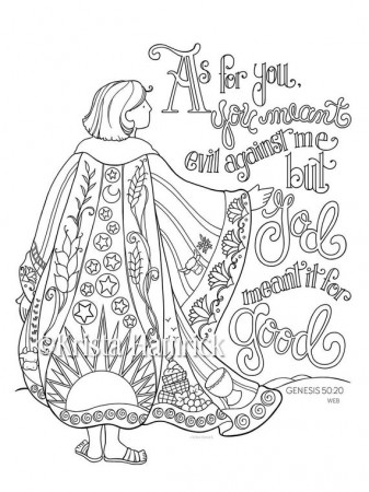 Joseph's Coat of Many Colors coloring page 8.5X11 Bible | Etsy