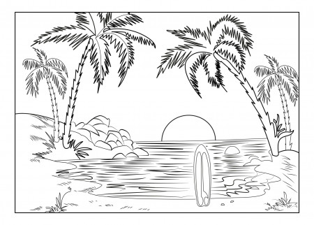 Free Printable Sunset Coloring Pages