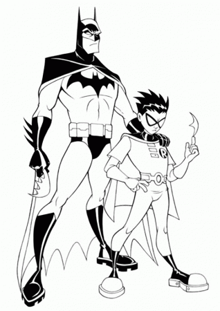 Batman And Robin Coloring Page For Kids