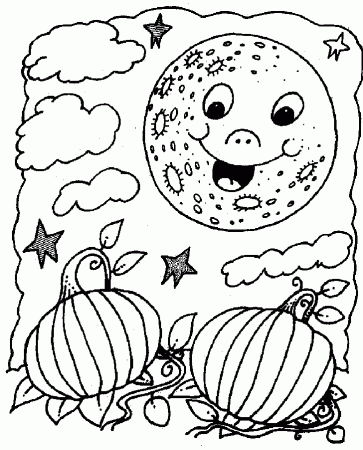 Halloween Moon Coloring Pages – Free Halloween Coloring Pages 