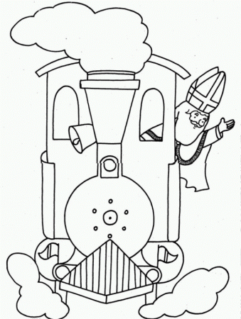 St Nicholas On Steam Train Coloring Page Coloringplus 214677 Steam 