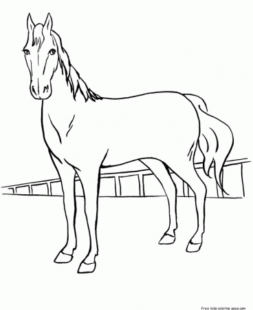 Print out coloring pages Race horses for kids - Free Printable 