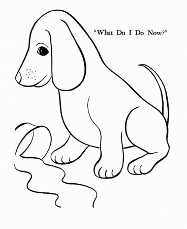 simple dogs and puppies coloring picture for children