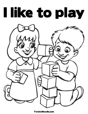 en playing in the park Colouring Pages