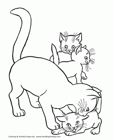 Cats and Kittens Colouring Pages