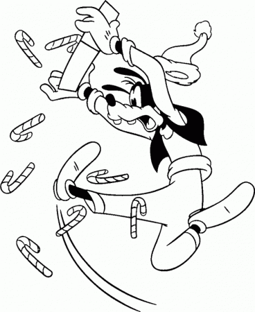 Christmas Goofy " Disney Coloring Pages"
