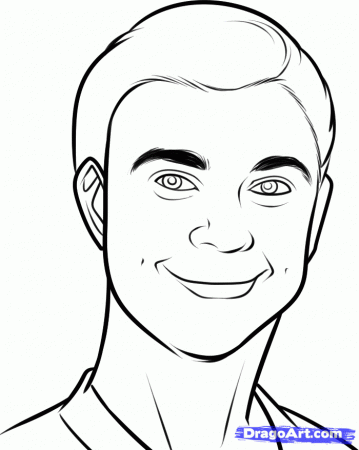 How to Draw Sheldon Cooper, Jim Parsons, Sheldon Cooper, Step by 