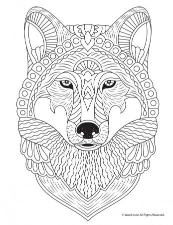 Wolf Adult Coloring Page | Woo! Jr. Kids Activities : Children's Publishing