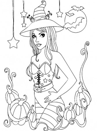 Witch coloring pages | Printable coloring pages - Wonder Day
