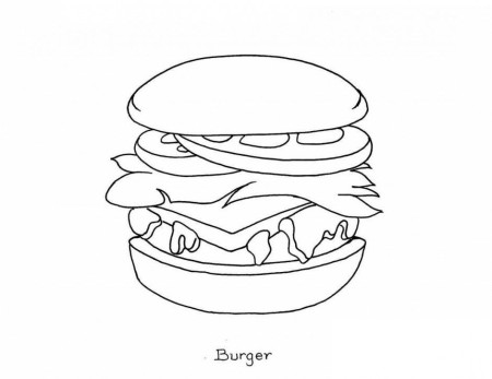 hamburger coloring page - Clip Art Library