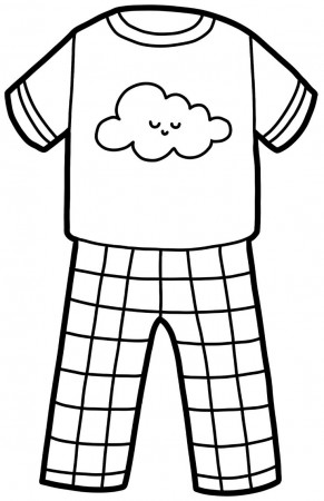 Free Printable Cute Pajamas Coloring Page | Toddler coloring book, Pajama  day, Paper animals