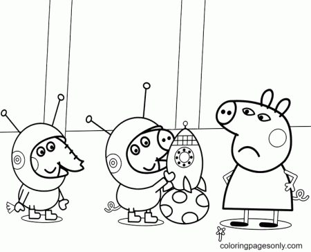 Emily Elephant and George with Peppa Pig Coloring Pages - Peppa Pig  Coloring Pages - Coloring Pages For Kids And Adults