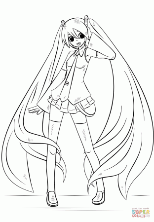 Hatsune Miku coloring page | Free Printable Coloring Pages