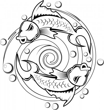 Kids Coloring Pages Of A Koi Fish Tattoo Design | Tattoobite.com ...