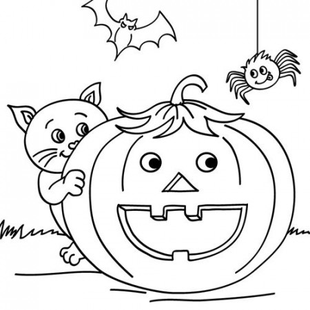 Colouring pages - Smiling Pumpkin Friends (With images ...