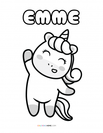 Emme unicorn coloring page