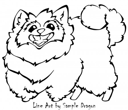 Happy Pomeranian Coloring Page Free2Use