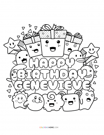 Happy Birthday Genevieve coloring page