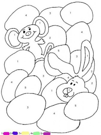 ANIMAL Color by Number coloring pages - Deer