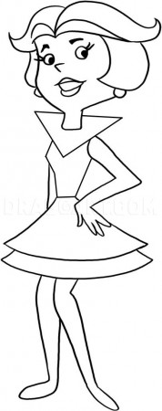 How to Draw Jane Jetson from The Jetsons, Coloring Page, Trace Drawing