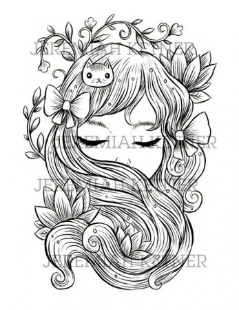 Floating Coloring Page Instant Download - Etsy | Face drawing, Coloring  pages, Drawings