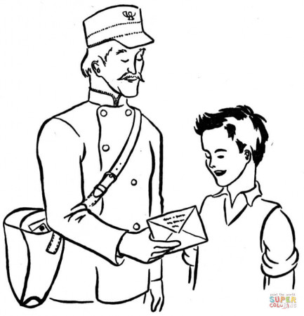 Free Mailman Coloring Page, Download Free Mailman Coloring Page png images,  Free ClipArts on Clipart Library