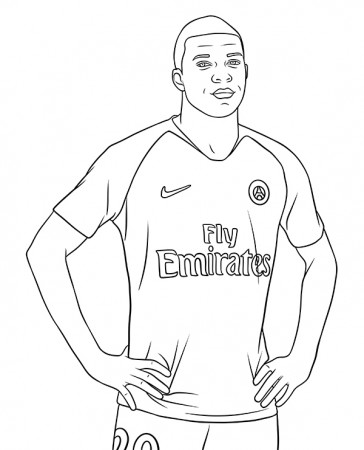 Mbappe coloring page PSG - Topcoloringpages.net