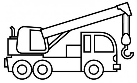 crane truck cartoon coloring sheet for kids | Truck coloring pages, Coloring  pages, Coloring books