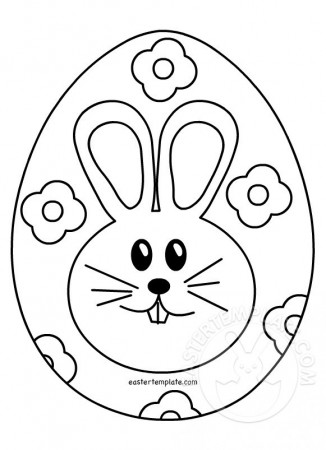 Easter egg with rabbit coloring page - Easter Template