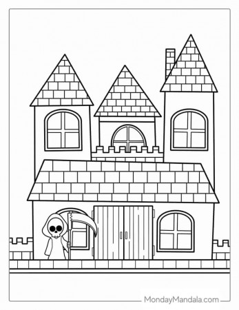 20 Haunted House Coloring Pages (Free PDF Printables)