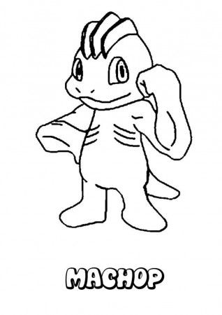 Machop Pokemon Coloring Page - Free Printable Coloring Pages for Kids