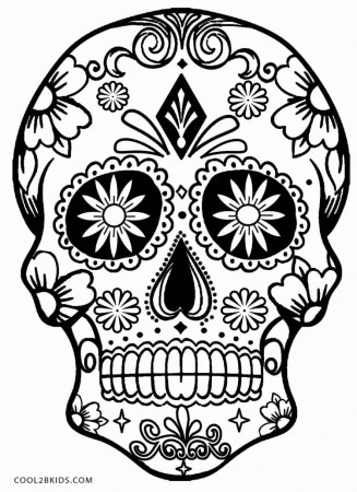 Sugar Skull Coloring Page | Skull coloring pages, Halloween coloring pages,  Halloween coloring