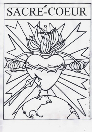 Little Jesus and Me: Sacre Coeur (Sacred Heart coloring page) | Heart  coloring pages, Sacred heart, Coloring pages