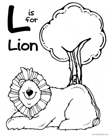 zoo animal coloring pages l for lion Coloring4free - Coloring4Free.com