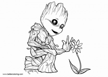 Baby Groot Coloring Page New Baby Groot ...pinterest.dk