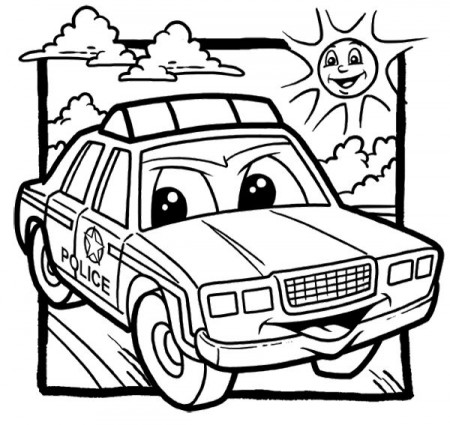 Cartoon Police Car Coloring Page ...pinterest.com