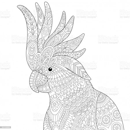 Stylized Cockatoo Parrot Stock Illustration - Download Image Now - iStock