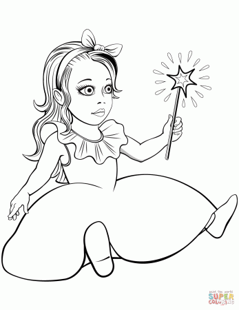 Doll With Magic Wand Coloring Page Free Printable Pages Raggedy Ann –  Dialogueeurope