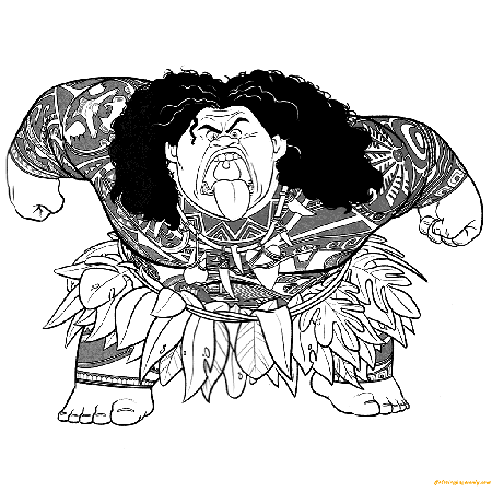 Maui Walt Disney Character From Moana Coloring Page - Free ...