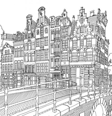 Coloring page Cities amsterdam